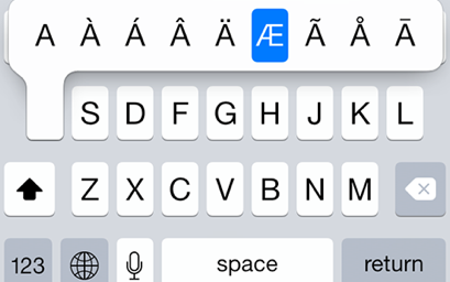 iPhone 6 – type special / accented characters