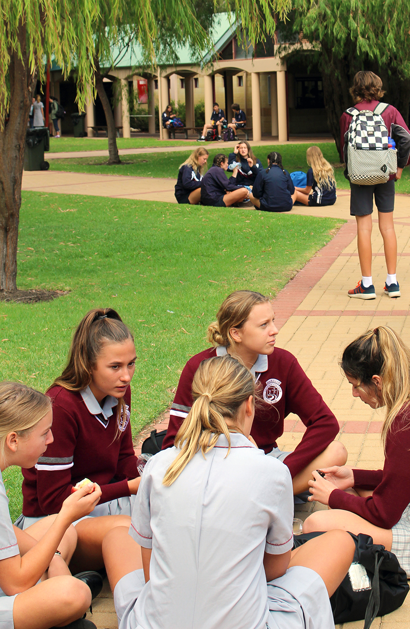 students-enjoying-lunch-in-the-college-grounds