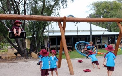 Kindy students enjoying our new playground
