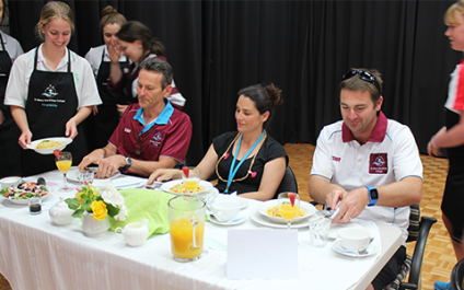 Staff guests at first Hunger Banquet