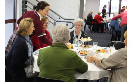 Hospitality students host parishioners for a high tea