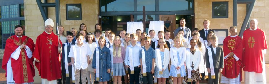 Bishop George celebrates with Year 6 students