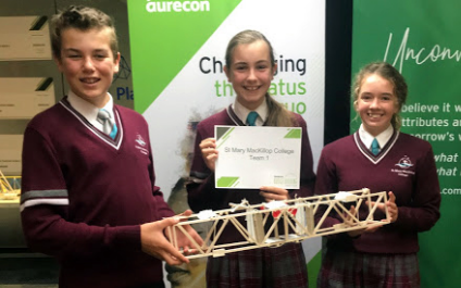 Year 9 students build bridges at Scitech