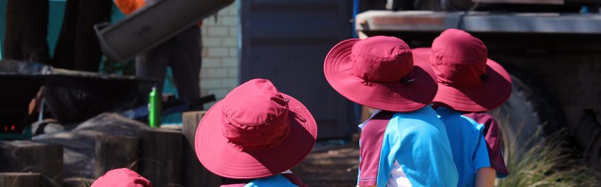 There’s a cement truck in the Kindy playground…