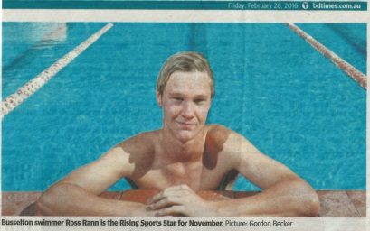 November Rising Star Award for swimmer