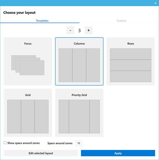 Microsoft PowerToys Zone Layout