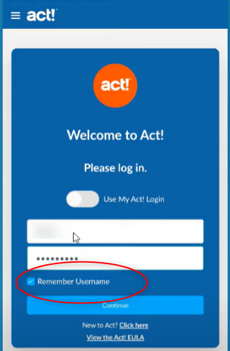 Act! improvements on login screen