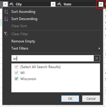 Excel additional filters