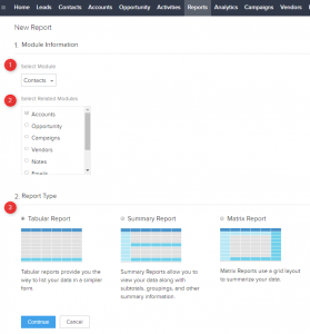 Create a New Report in Zoho