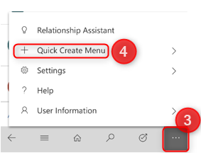 Dynamics 365 Mobile Quick Create