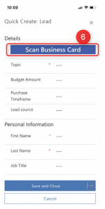 Dynamics 365 Scan Business Card