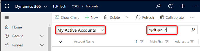 Dynamics 365 Accounts