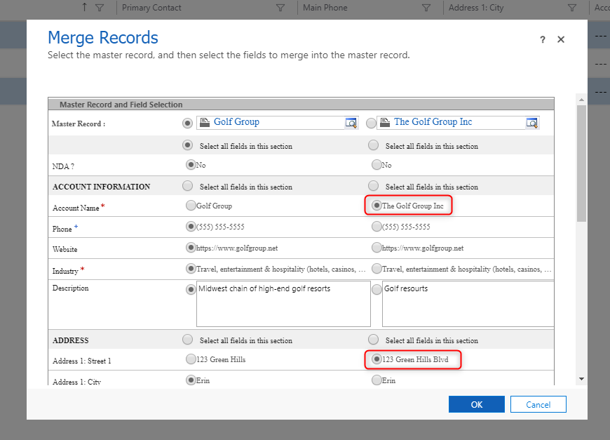 CRM duplicates