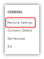 Personal Settings