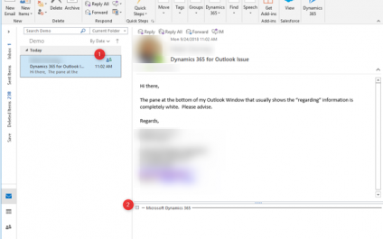 Dynamics 365 for Outlook: Tracking Details Not Displaying