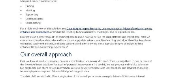 Microsoft uses analytics and data science to enhance the user experience