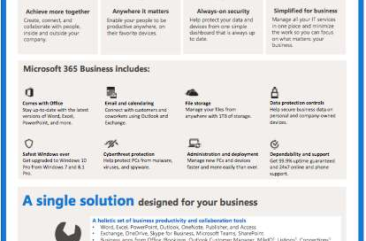 Microsoft 365 Business At-a-Glance: FREE product info