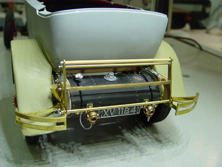 The rear bumperette on the MML 1:8 scale replica