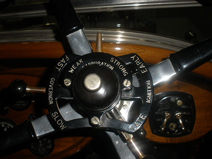 Detail of driver's controls on the actual car
