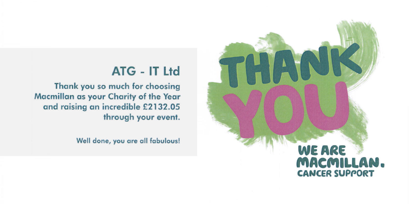 This Year We Have Raised Over £2000 For Macmillan Cancer Support