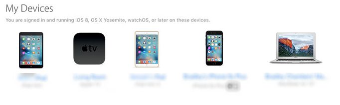 iCloud Apple ID devices