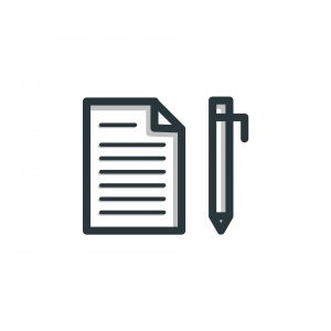 vector of it support contract page and pen