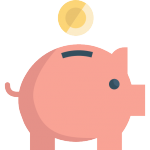 vector of piggy bank, showing savings of cyber essentials 