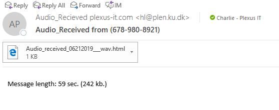 Beware Fake Voicemail Scam