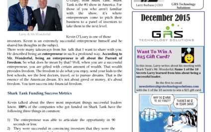 December 2015 Newsletters
