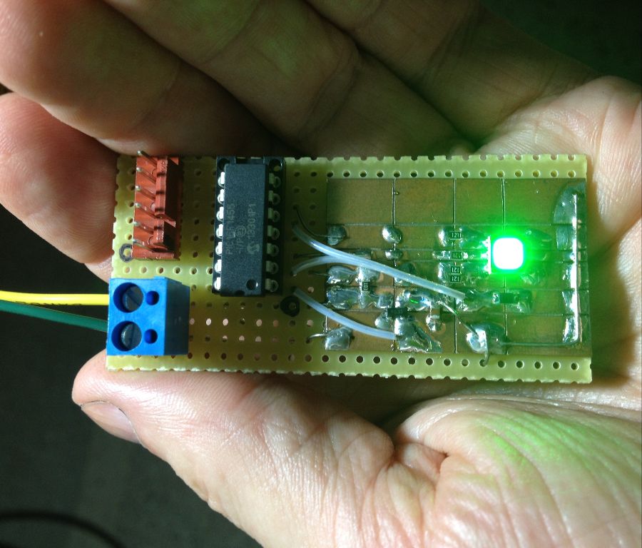 Early prototype of the LED Pin itself.