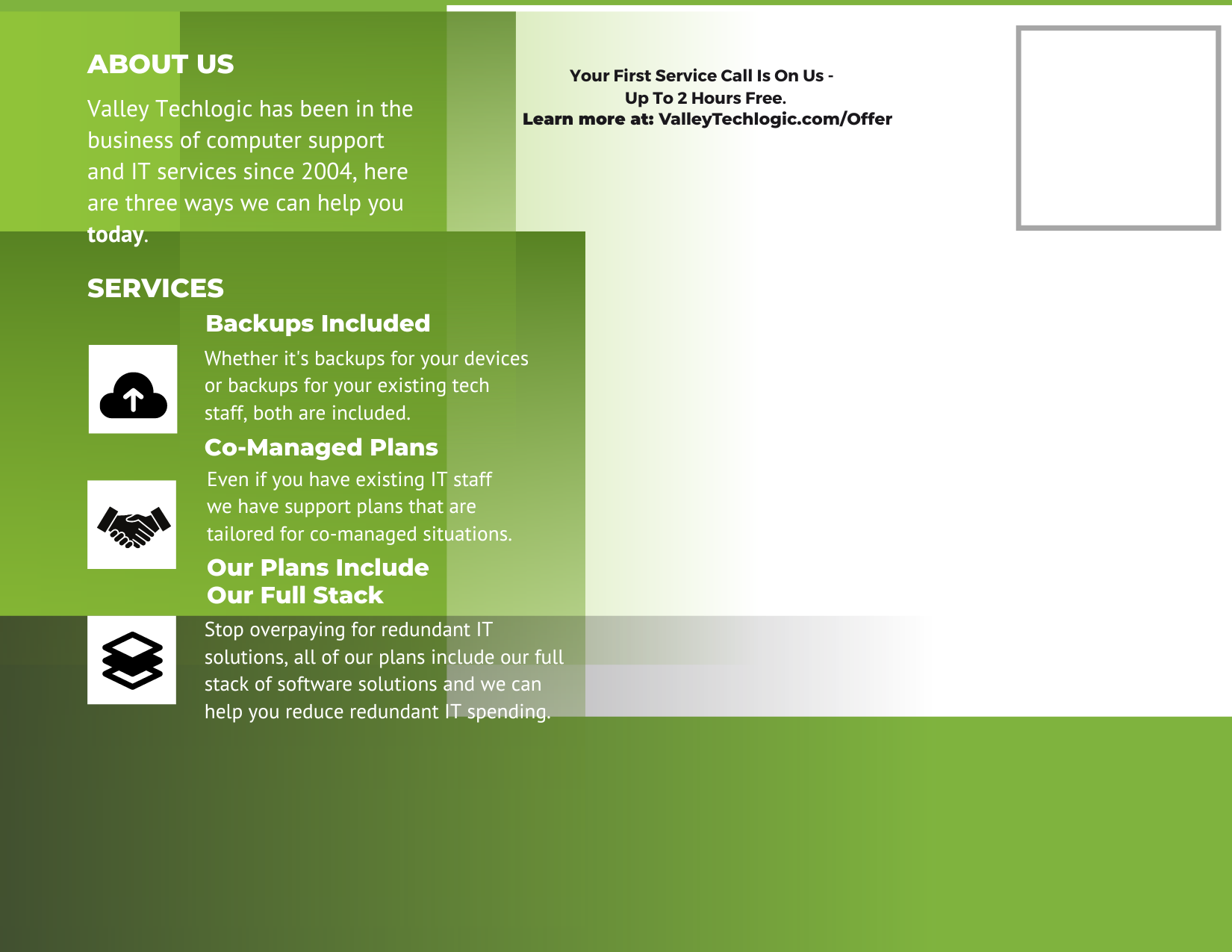 Your First 2 Hours Are On UsValley Techlogic Inc your-first-2-hours-are-on-usvalley-techlogic-inc