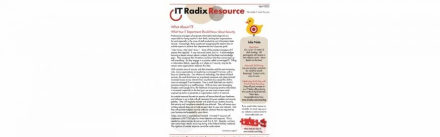 April 2022 IT Radix Resource Newsletter