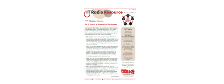 August 2020 IT Radix Resource Newsletter