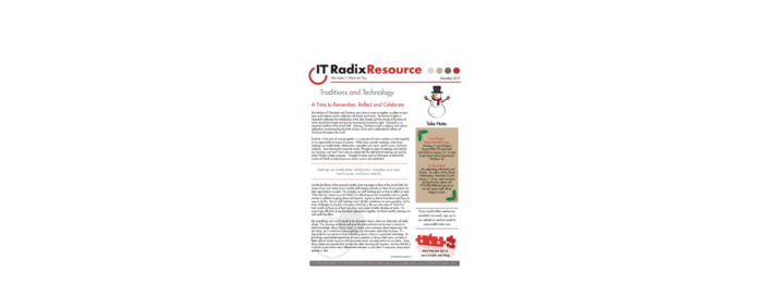 December 2019 IT Radix Resource Newsletter
