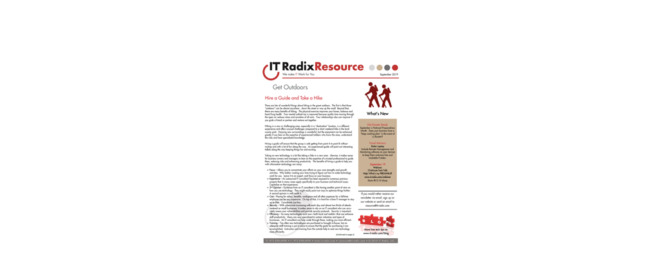 September 2019 IT Radix Resource Newsletter