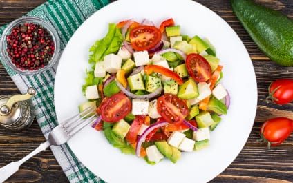Tomato, Cucumber, Avocado & Feta Salad