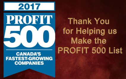 Thank You for Helping Us Make the 2017 PROFIT 500 List