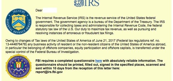 [ALERT] The IRS Issued An Urgent Warning Against An IRS / FBI-Themed Ransomware Phishing Attack