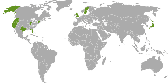 Computer Cloud Network Support Clients on World Map