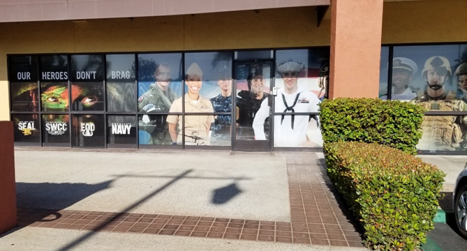 window wrap, window graphics, window decals, storefront, military, U.S. Navy
