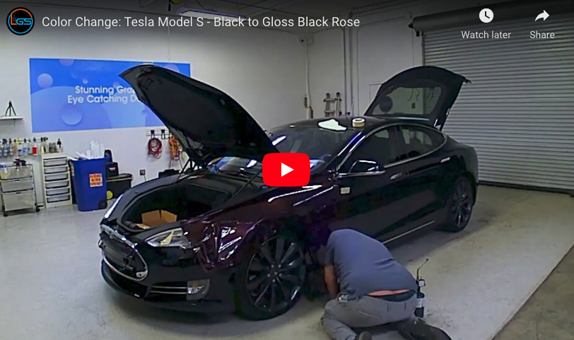 Tesla-Model-S-3M-Gloss-Black-Rose-Wrap