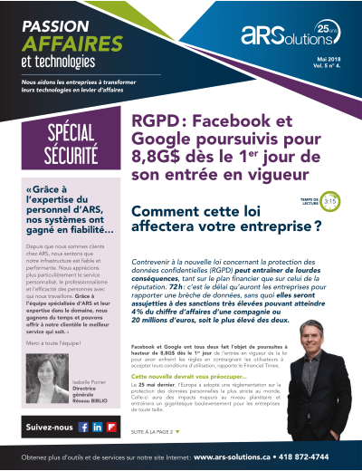 Infolettre-mai-2018-Passion-affaires-et-technologies-ARS-Solutions-1