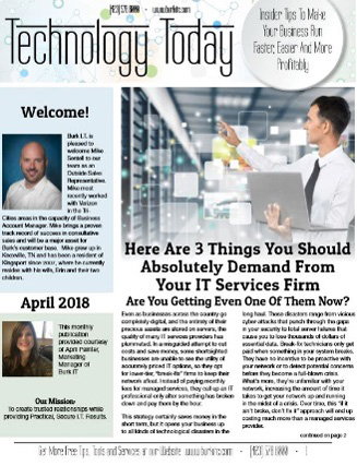 April 2018 newsletter