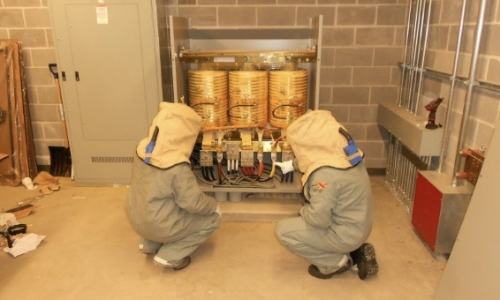 Figure 3- BoPat Electricians conducting Insulation Resistance Testing for Dry Transformer