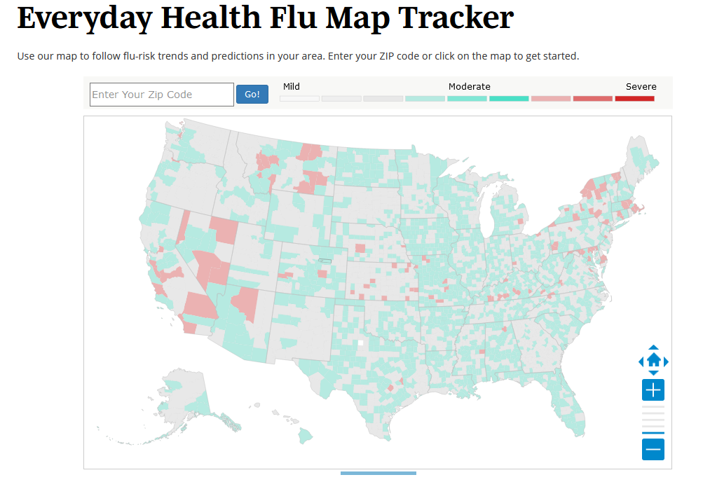 Everyday Health Flu Map Tracker