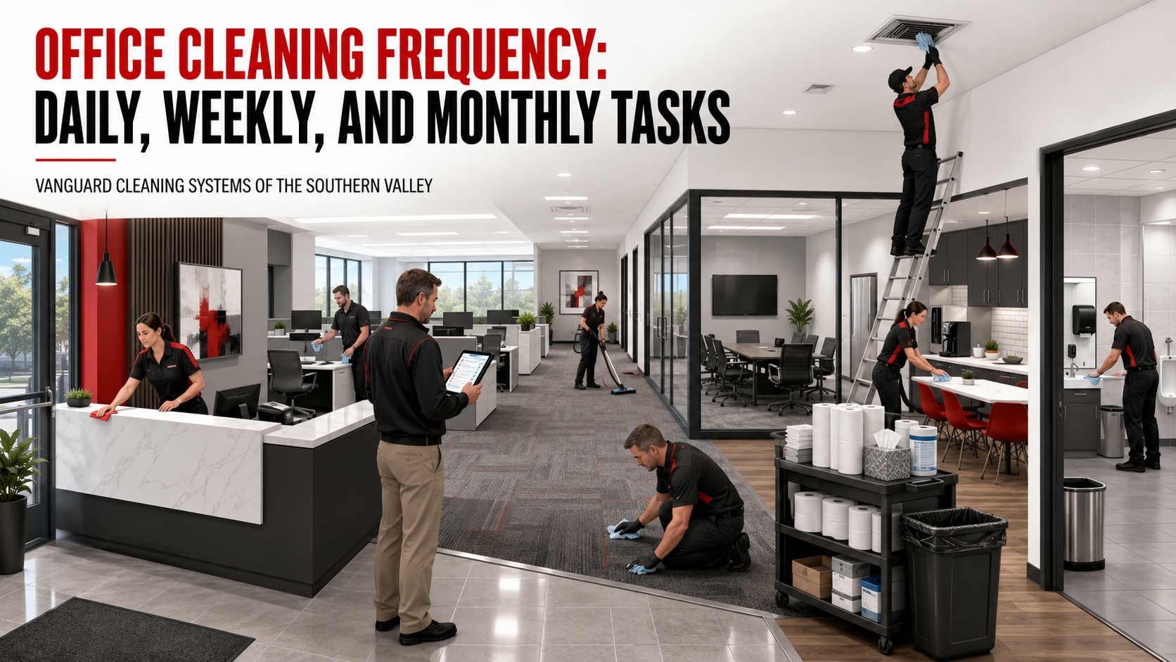 Office Cleaning Frequency: Daily, Weekly, and Monthly Tasks