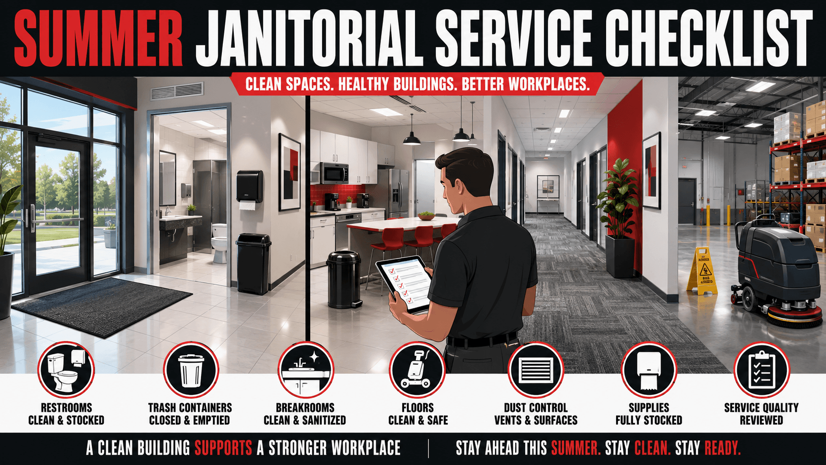Summer Janitorial Service Checklist for Commercial Buildings