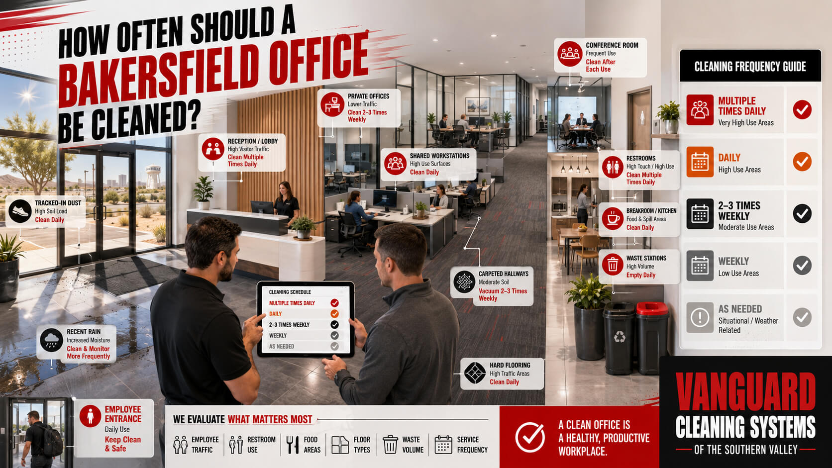 Bakersfield Office Cleaning Frequency Guide