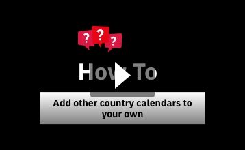 OUTLOOK: Add other country calendars to your own