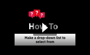 EXCEL: Make a drop-down list to select from